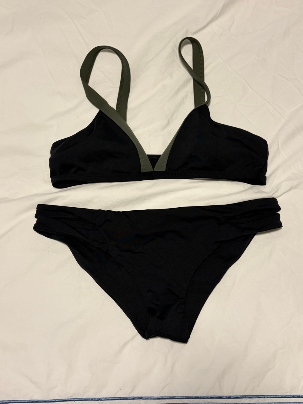 l*space Black Bikini with Olive Straps